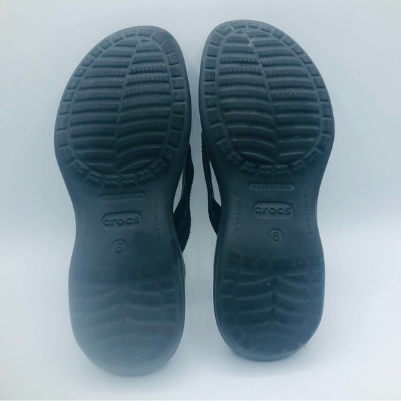 Crocs women’s black flip-flops‎ size 6 - Picture 10 of 10